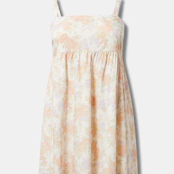 Torrid - Mini Challis Sleeveless Sundress in Lush Floral Dew​​​​​ - Picture 12 of 13